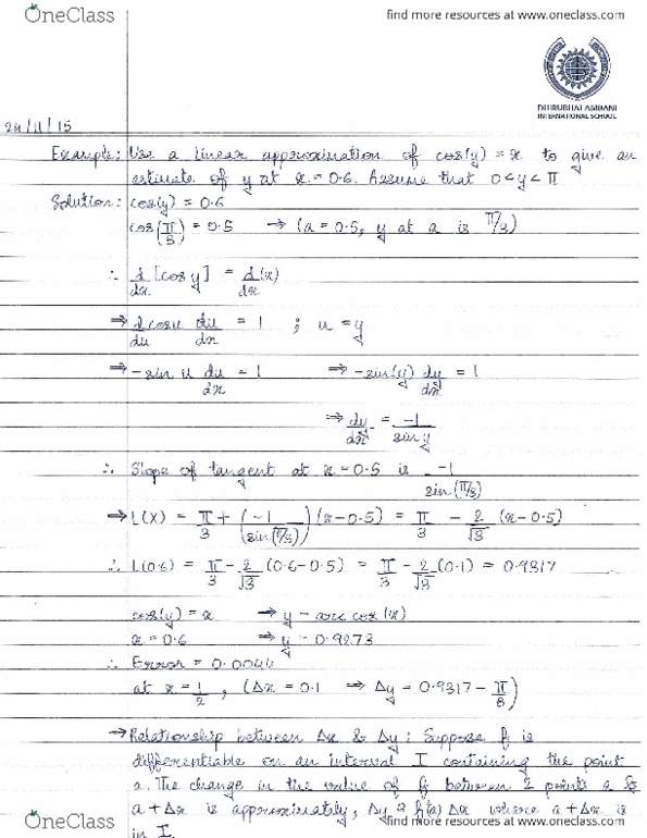MATH 104 Lecture Notes - Lecture 6: Dhirubhai Ambani International School, Horse Length, 12012 thumbnail