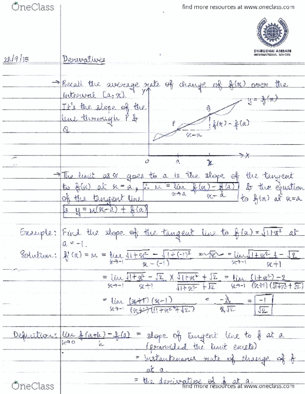 MATH 104 Lecture Notes - Lecture 10: Dhirubhai Ambani International School, Dhirubhai Ambani, Anaplastic Lymphoma Kinase thumbnail