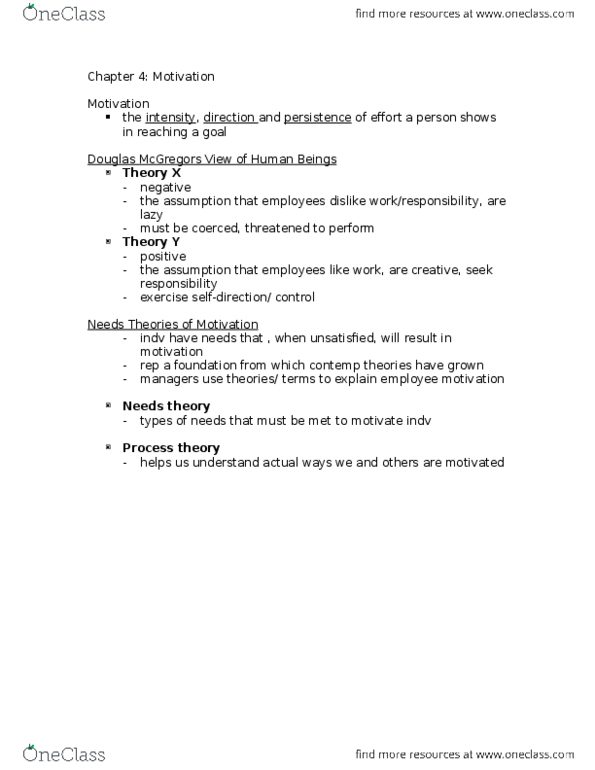 BUS 272 Chapter Notes - Chapter 4: Job Satisfaction, Motivation, Performance Appraisal thumbnail