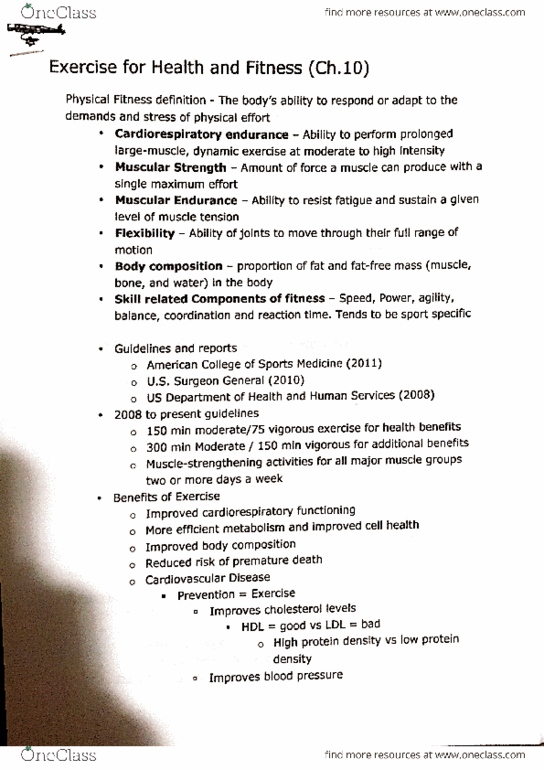 HSC 106QR Lecture Notes - Lecture 1: Cardiorespiratory Fitness, Diabetes Mellitus Type 2, Body Composition thumbnail