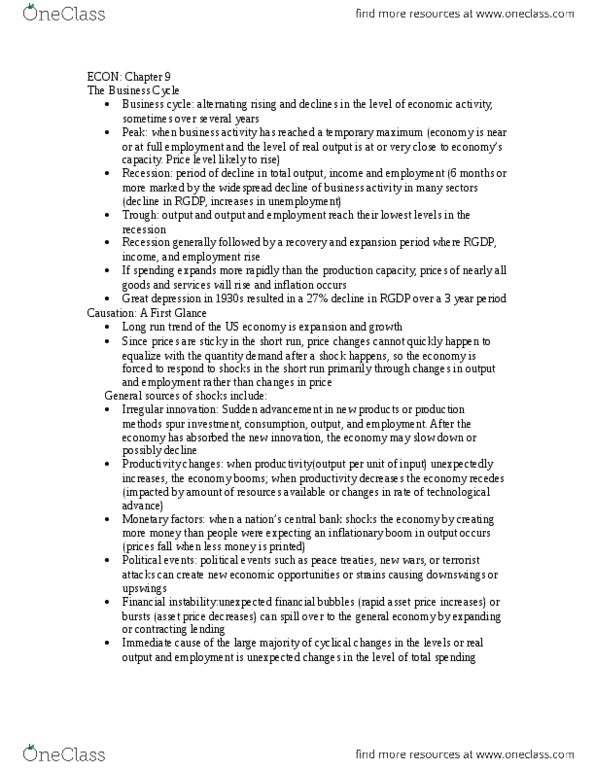 ECON 1116 Chapter Notes - Chapter 9: Frictional Unemployment, National Research Universal Reactor, Structural Unemployment thumbnail