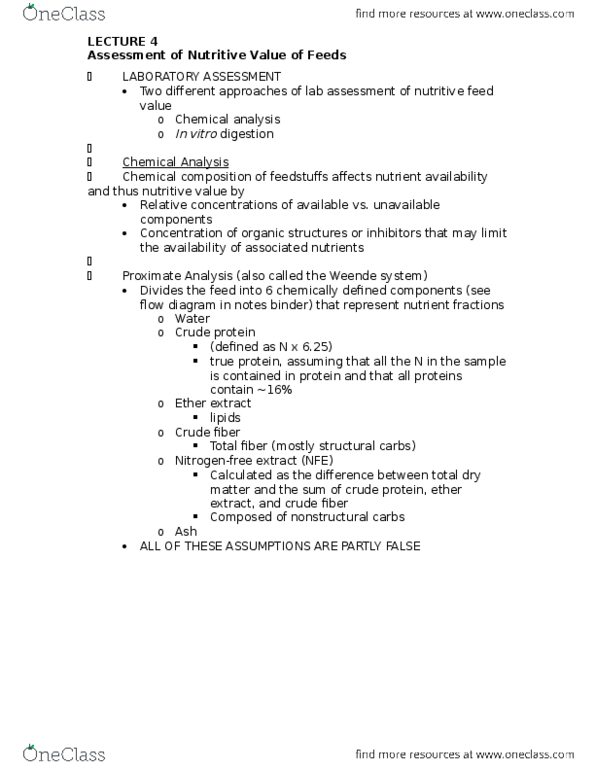 ANSC 2120 Lecture Notes - Lecture 4: Hemicellulose, Lignin, Plant Cell thumbnail