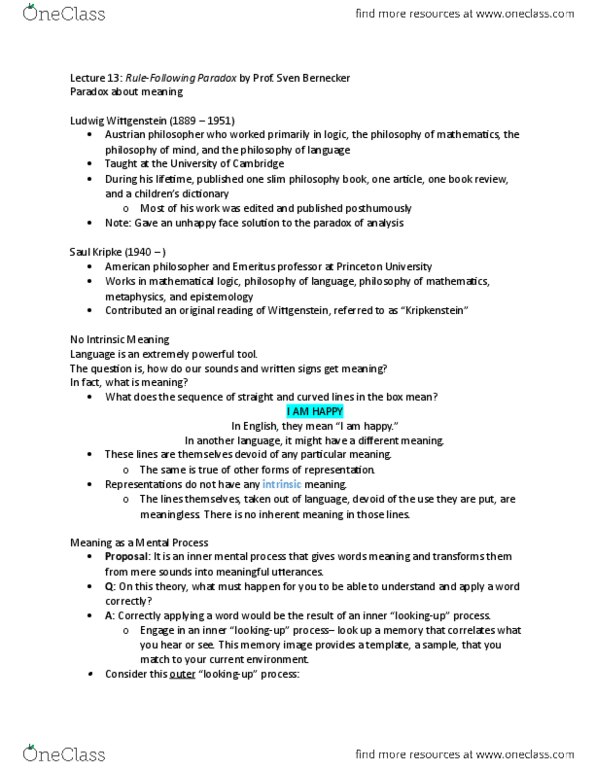 PHILOS 2 Lecture Notes - Lecture 13: Saul Kripke, Mathematical Logic, Philosophical Skepticism thumbnail