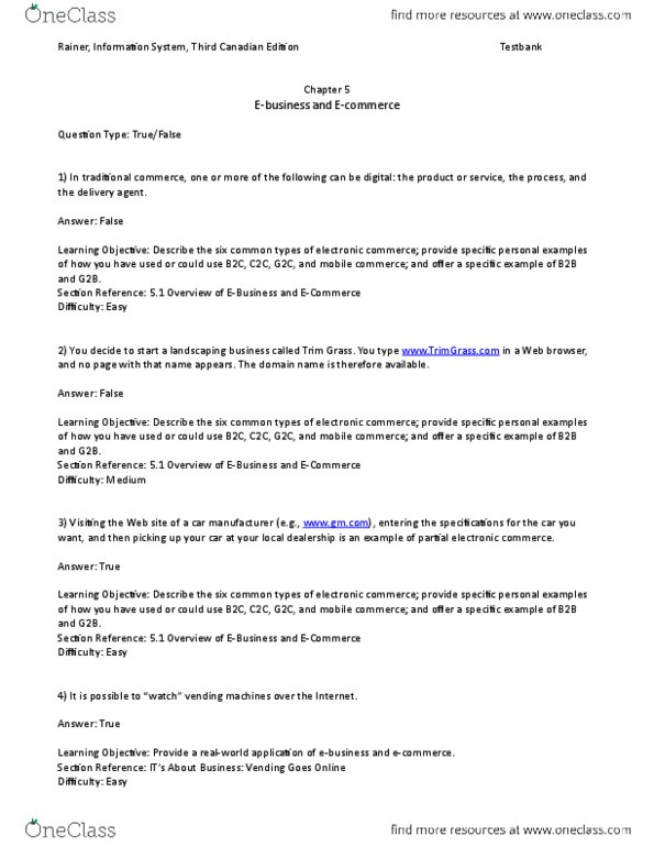 BUSI 3700 Lecture Notes - Lecture 5: E-Governance, E-Commerce, Mobile Commerce thumbnail