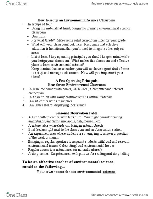 ERSC 2700 Lecture Notes - Lecture 10: Classroom Management, Nature Reserve, Loam thumbnail