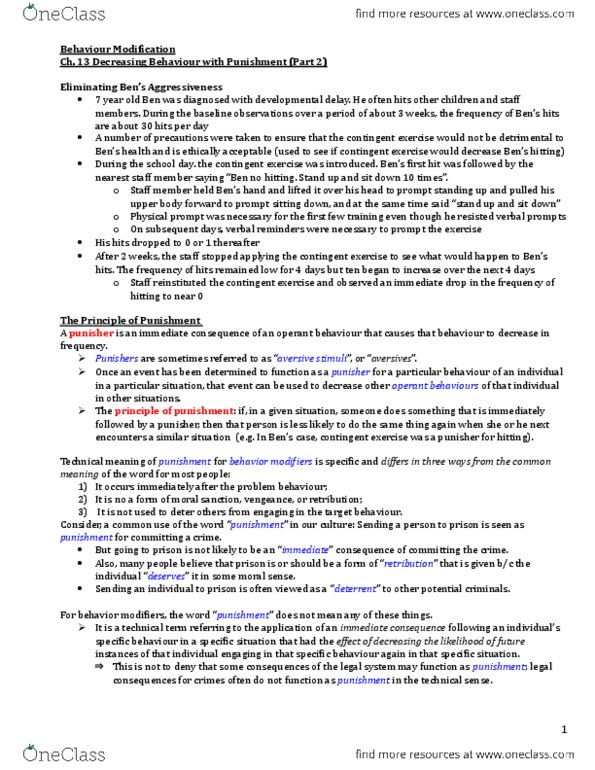 PSYB45H3 Chapter Notes - Chapter 13: Reinforcement, Nociceptor, Aversives thumbnail