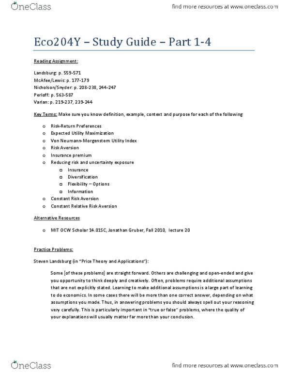 ECO204Y1 Lecture Notes - Lecture 5: Isoelastic Utility, Discrete Uniform Distribution, Steven Landsburg thumbnail