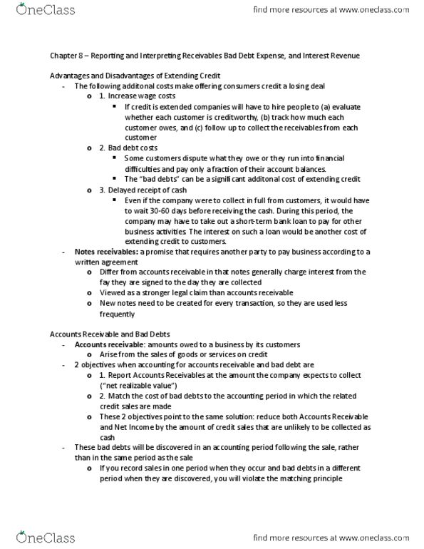ARBUS102 Chapter Notes - Chapter 8: Skechers, Accounts Receivable, Income Statement thumbnail