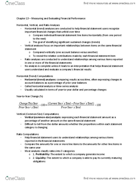 ARBUS102 Chapter Notes - Chapter 13: Financial Statement, Income Statement, Current Liability thumbnail