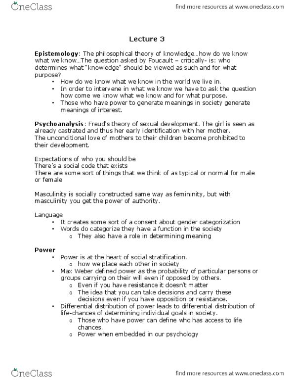 CMN 3104 Lecture Notes - Lecture 3: Manufacturing Consent, Binary Opposition, Social Stratification thumbnail