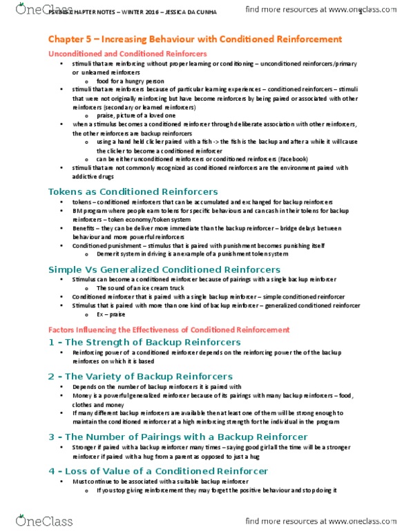 PSYB45H3 Chapter Notes - Chapter 5: Ice Cream Van, Reinforcement, Polskie Radio Program Iii thumbnail