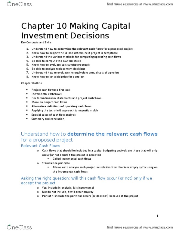 FIN 401 Lecture Notes - Lecture 2: Operating Cash Flow, Capital Cost Allowance, Tax Shield thumbnail