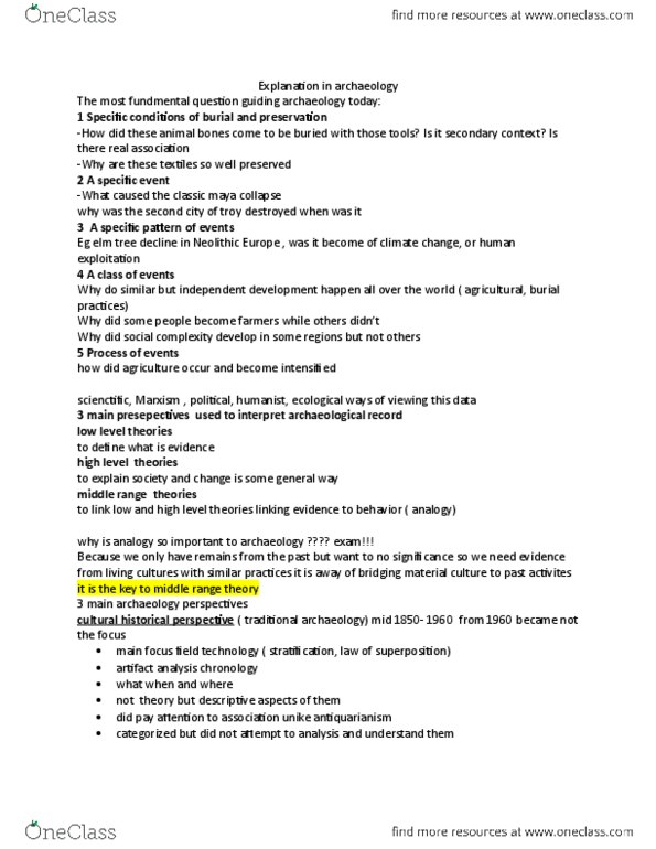 ANT200H5 Lecture Notes - Lecture 7: Classic Maya Collapse, Neolithic Europe, Archaeological Culture thumbnail