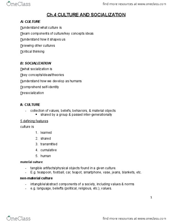 SOCI-100 Lecture Notes - Lecture 3: Combined Oral Contraceptive Pill, Cultural Relativism, Defoliant thumbnail