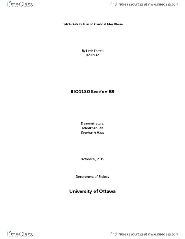 BIO 1130 Lecture Notes - Lecture 3: Rubus Idaeus, Dune, Ecotone thumbnail