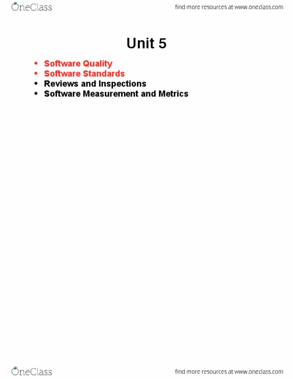 Software Engineering 4453A/B Lecture Notes - Lecture 12: Software Engineering, Software Development Process, Quality Management thumbnail
