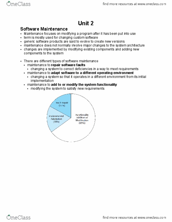 Software Engineering 4453A/B Lecture Notes - Lecture 5: Software Maintenance, Source Code, Legacy System thumbnail