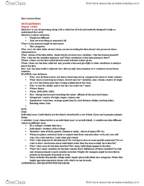 STAB22H3 Lecture Notes - Lecture 5: Bar Chart, South Dakota Highway 10, Level Of Measurement thumbnail