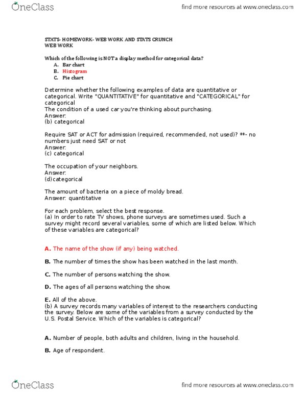 STAB22H3 Chapter Notes - Chapter 1: Pie Chart, Bar Chart, Categorical Variable thumbnail