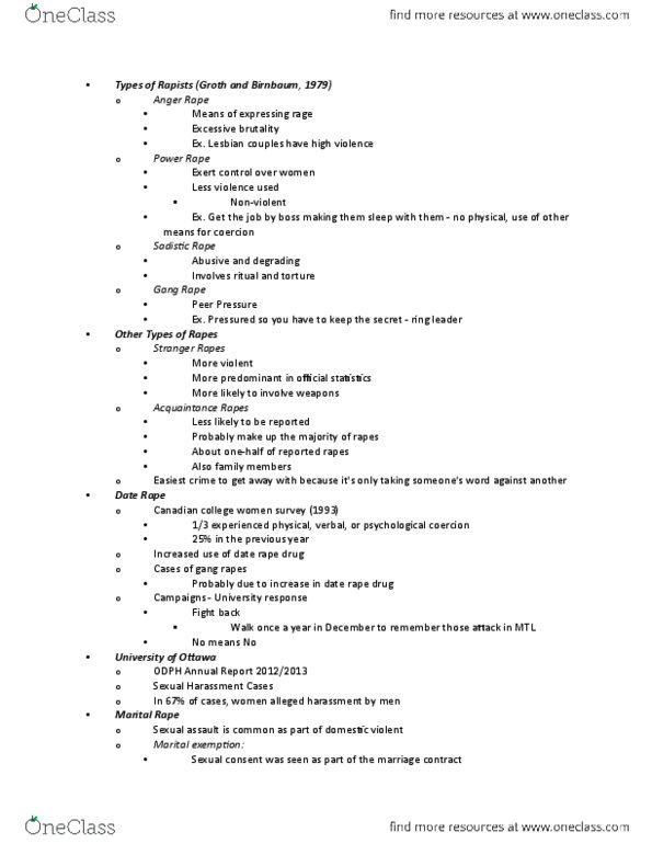 SOC 2106 Lecture Notes - Lecture 7: Contract, Aggravated Sexual Assault, Sexual Assault thumbnail