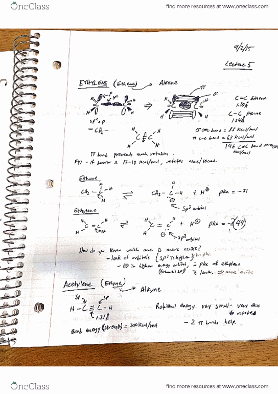 L07 Chem 261 Lecture Notes - Lecture 5: Acetylene, Ethane, Alkene thumbnail
