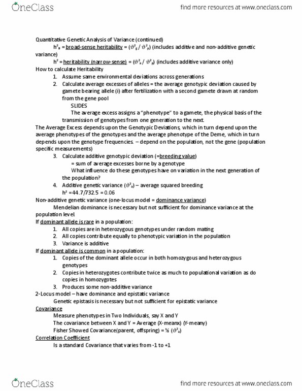 L41 BIOL 2970 Lecture Notes - Lecture 33: Genotype Frequency, Gamete, Deme thumbnail