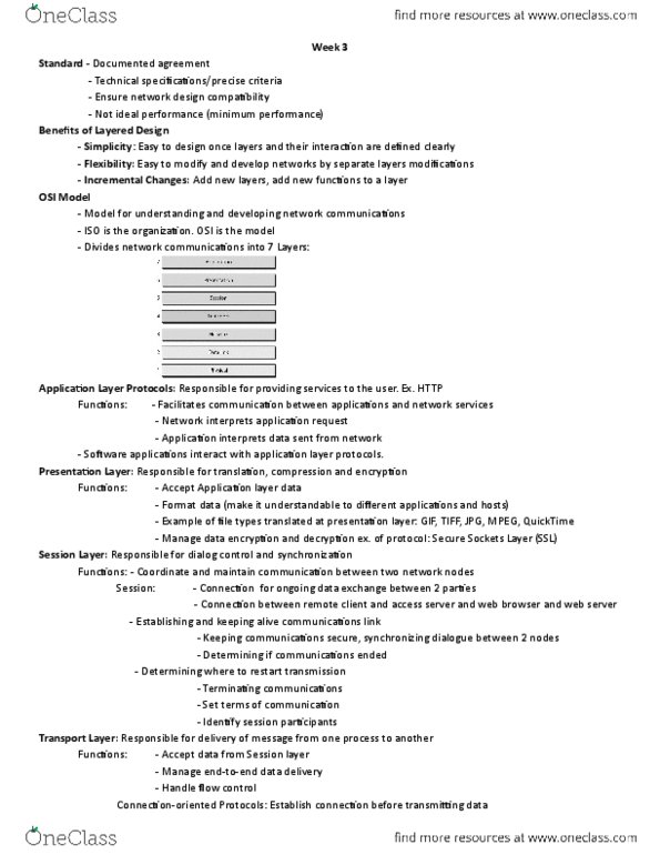 ITM 301 Lecture Notes - Lecture 2: Checksum, Session Layer, Osi Model thumbnail