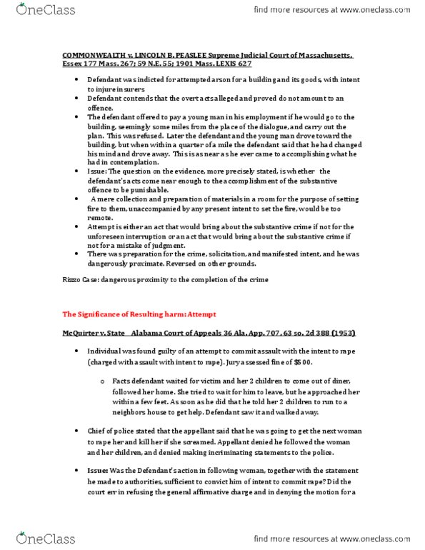 CRM/LAW C144 Lecture Notes - Lecture 13: Criminal Negligence, Rowe Point, All England Law Reports thumbnail