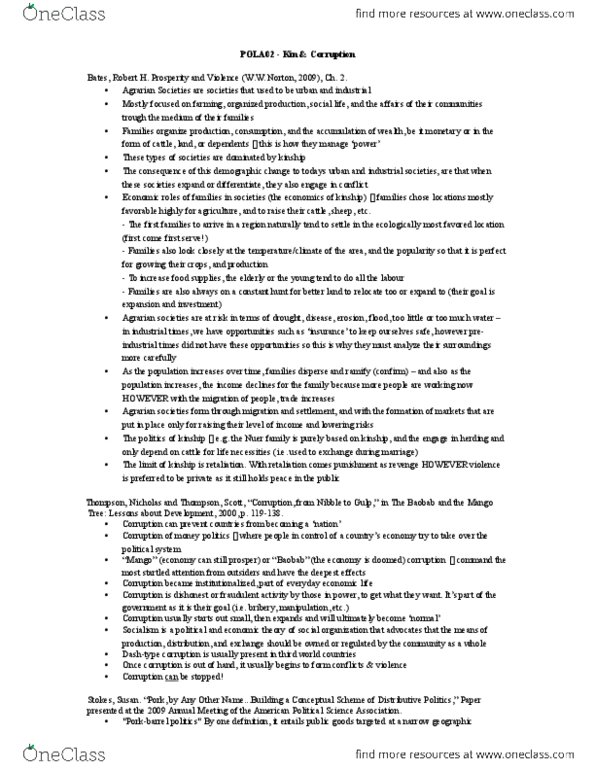 POLA02H3 Chapter Notes - Chapter Kin and Corruption: Counterargument, American Political Science Association, Quid Pro Quo thumbnail