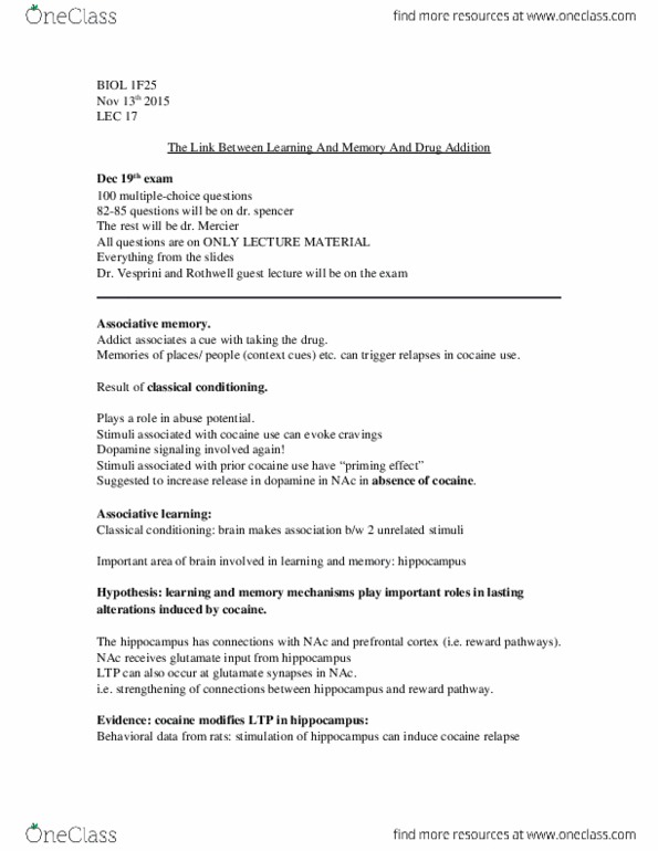 BIOL 1F25 Lecture Notes - Lecture 17: Transcription Factor, Methyl Benzoate, Biosensor thumbnail