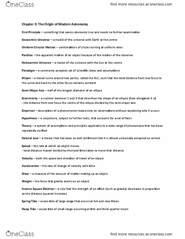AS101 Lecture Notes - Lecture 3: Tide, Circular Motion, Semi-Major And Semi-Minor Axes thumbnail
