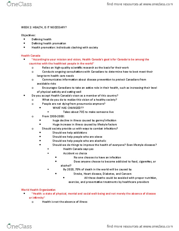 KINE 2P41 Lecture Notes - Lecture 2: Canadian Tire, National Health Insurance, Melanoma thumbnail