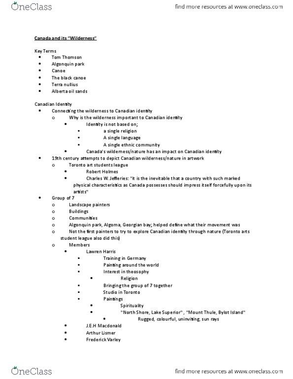 CANA 1F91 Lecture Notes - Lecture 4: Climate Action Network, Queen Victoria Park, Haida Gwaii thumbnail