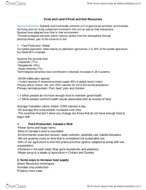 Environmental Science 1021F/G Lecture 4: Lecture 4- Food And Land II thumbnail