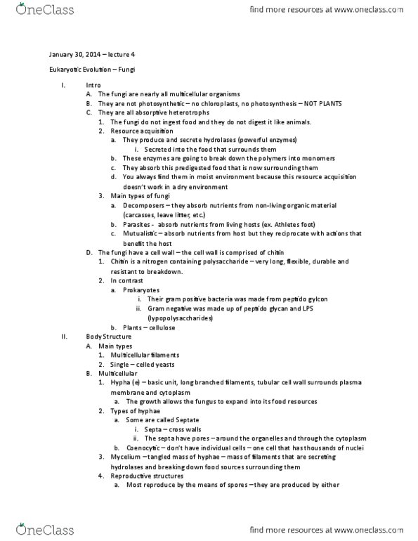 01:119:101 Lecture Notes - Lecture 6: Conidium, Opisthokont, Mitosis thumbnail