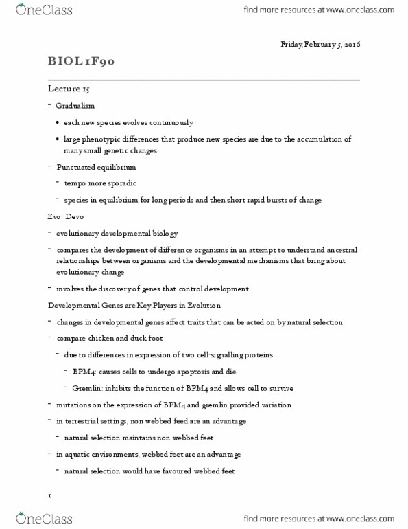 BIOL 1F90 Lecture 15: BIOL 1F90 lecture 15 winter 2016 thumbnail