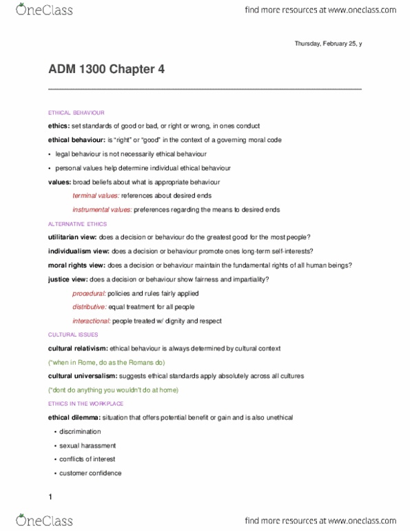 ADM 1300 Chapter Notes - Chapter 4: Corporate Social Responsibility, Whistleblower, Personal Rule thumbnail