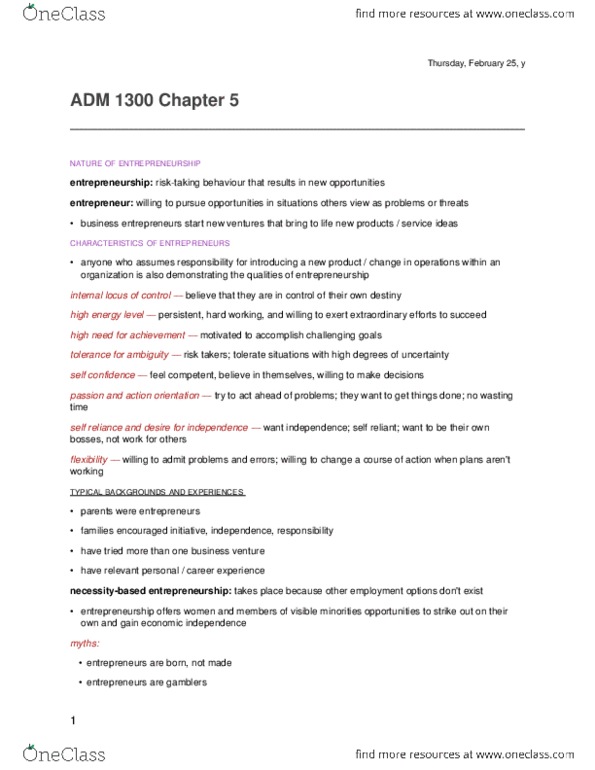 ADM 1300 Chapter Notes - Chapter 5: Limited Liability Partnership, Netflix, Sole Proprietorship thumbnail