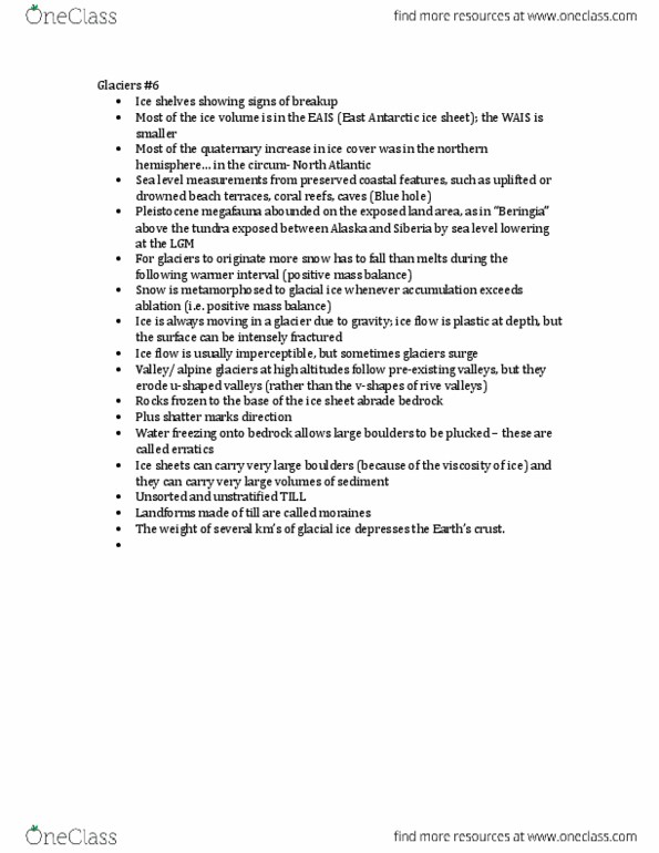 ERSC 1F90 Lecture Notes - Lecture 6: Viscosity, Beringia, East Antarctic Ice Sheet thumbnail