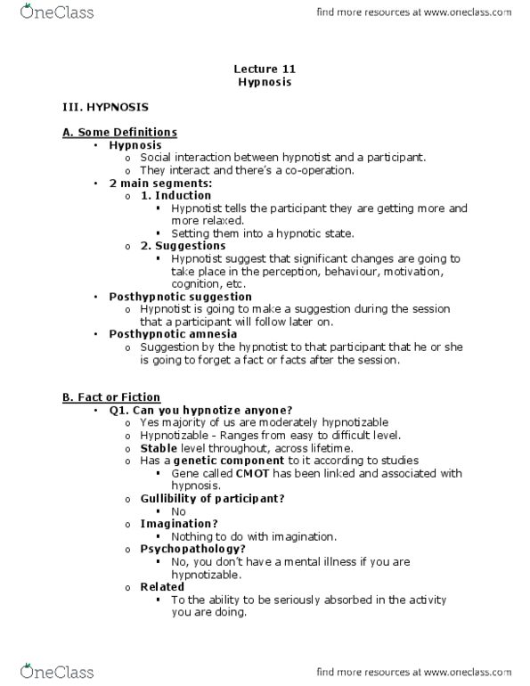 PSY 1101 Lecture Notes - Lecture 11: Immune System, Social Influence, Stuttering thumbnail