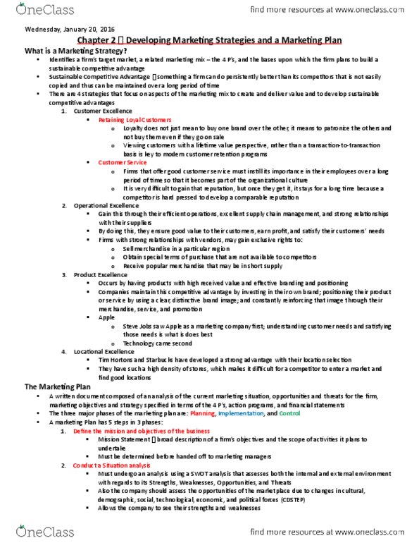 ACC 406 Lecture Notes - Lecture 1: Tim Hortons, Swot Analysis, Customer Retention thumbnail