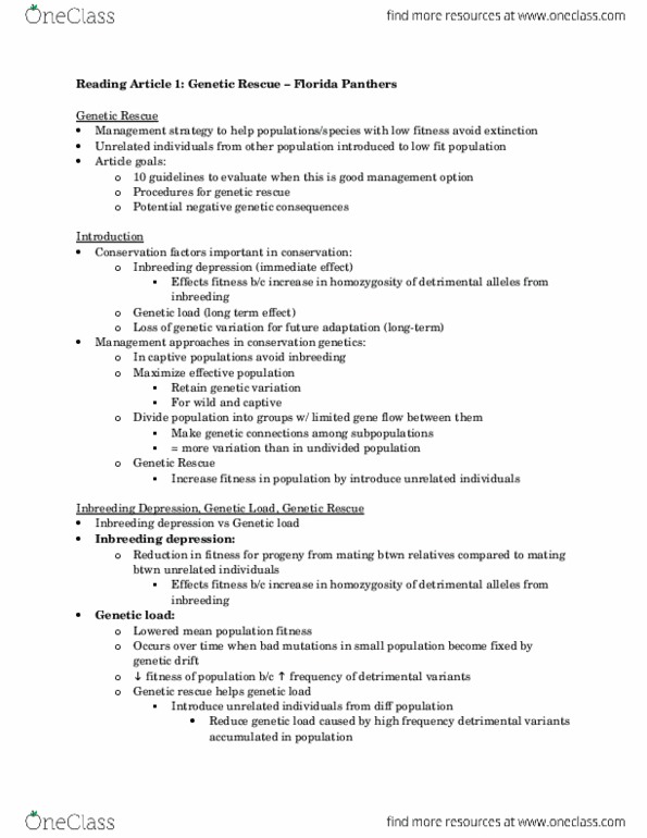 BIO220H1 Chapter Notes - Chapter 1: Coefficient Of Relationship, Semen Quality, Mexican Wolf thumbnail