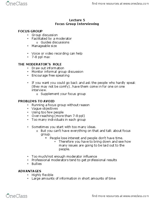 CMN 3103 Lecture Notes - Lecture 5: Focus Group, Group Dynamics thumbnail