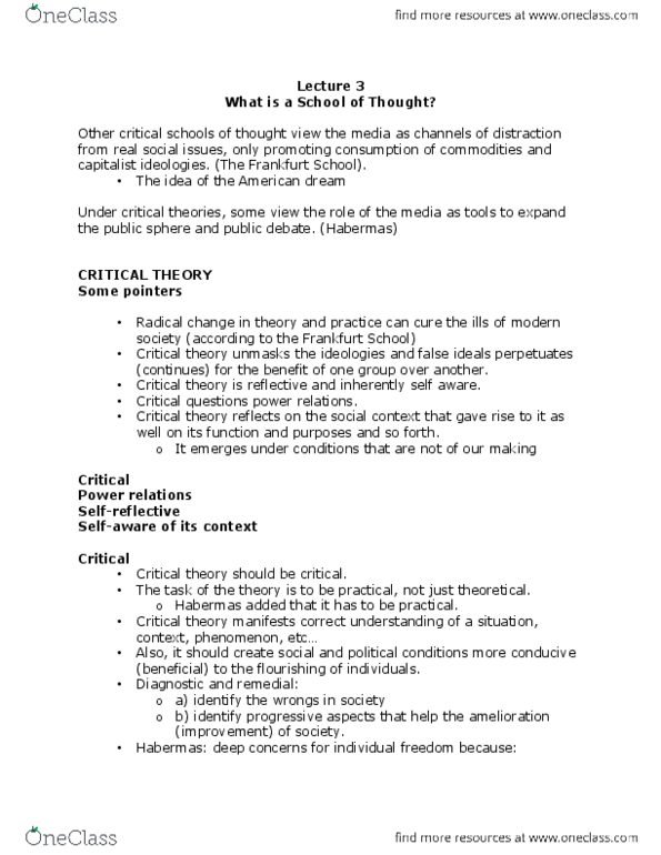 CMN 3109 Lecture Notes - Lecture 3: Civil Society, Secularism, Lebanese Broadcasting Corporation International thumbnail