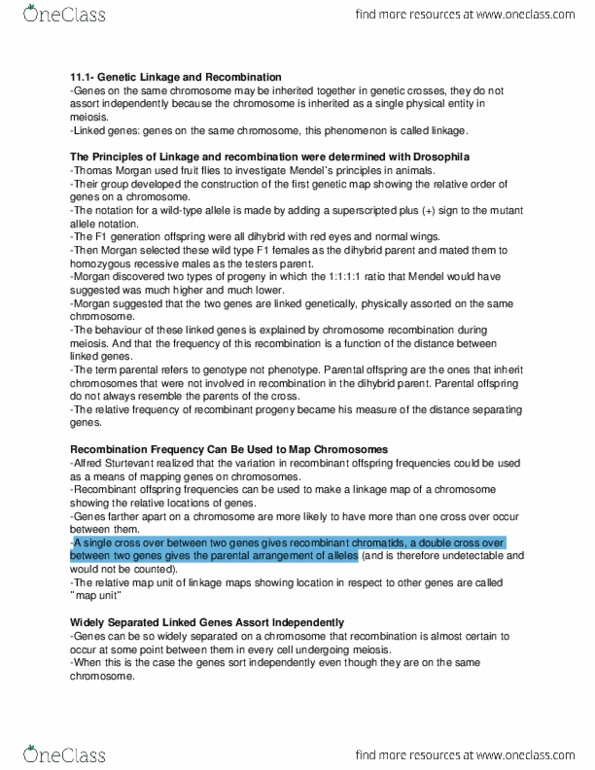 Biology 1201A Chapter Notes - Chapter 11: Color Blindness, Chromatin, Cystic Fibrosis thumbnail