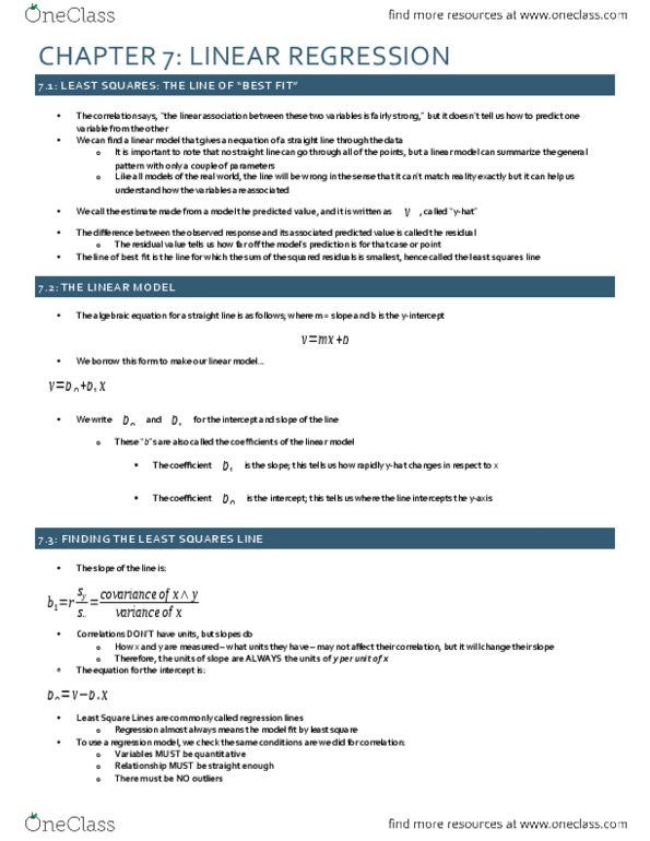 STAT151 Chapter Notes - Chapter 7: Wella, Scatter Plot, Lincoln Near-Earth Asteroid Research thumbnail