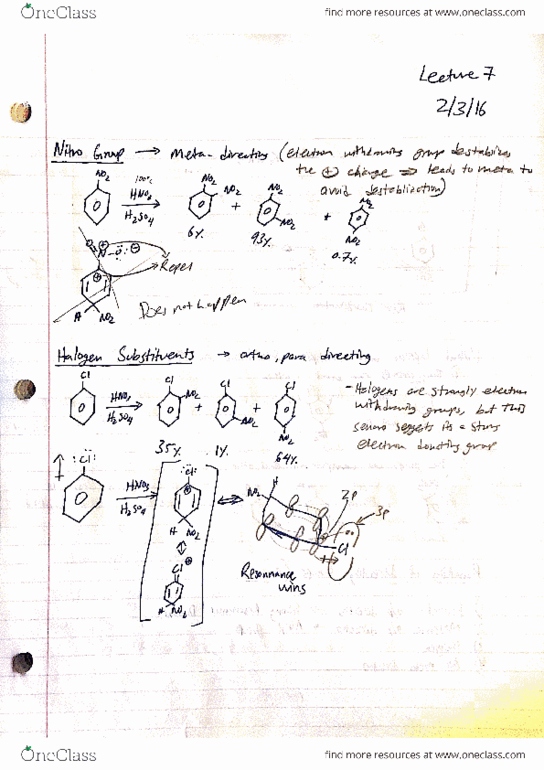 L07 Chem 261 Lecture Notes - Lecture 7: Benzene, Substituent thumbnail