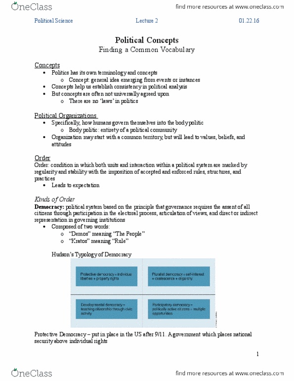 POSC 1000U Lecture Notes - Lecture 2: Steven Lukes, Positive Liberty, Negative Liberty thumbnail