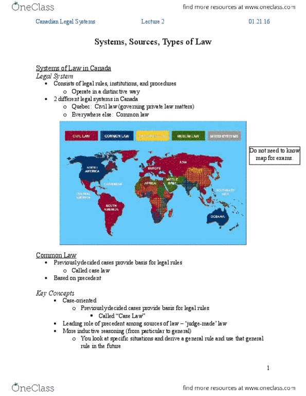 SSCI 1010U Lecture Notes - Lecture 2: Lexisnexis, Public Law, Parliamentary Sovereignty thumbnail