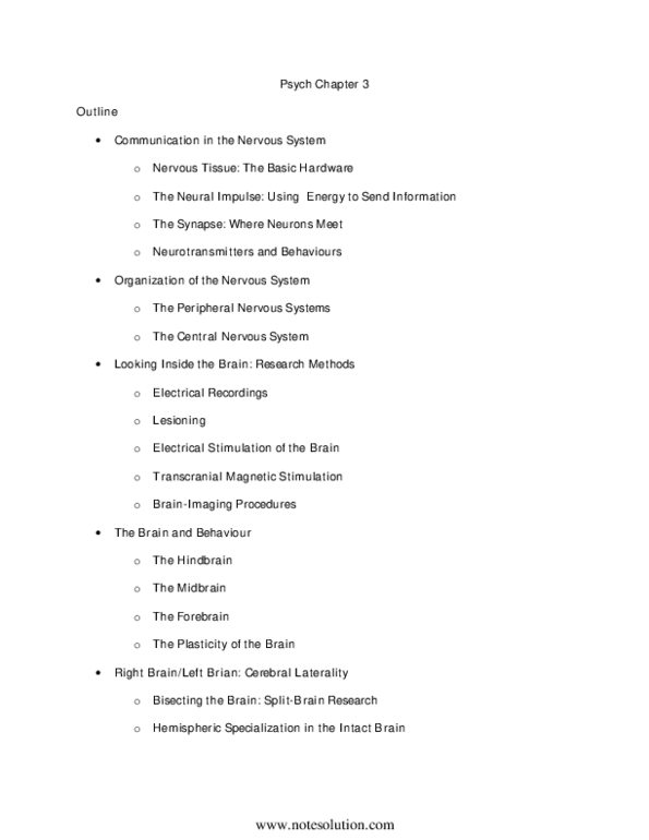 PSY100Y5 Chapter 3: Chapter 3 - COMPLETE Textbook Notes thumbnail